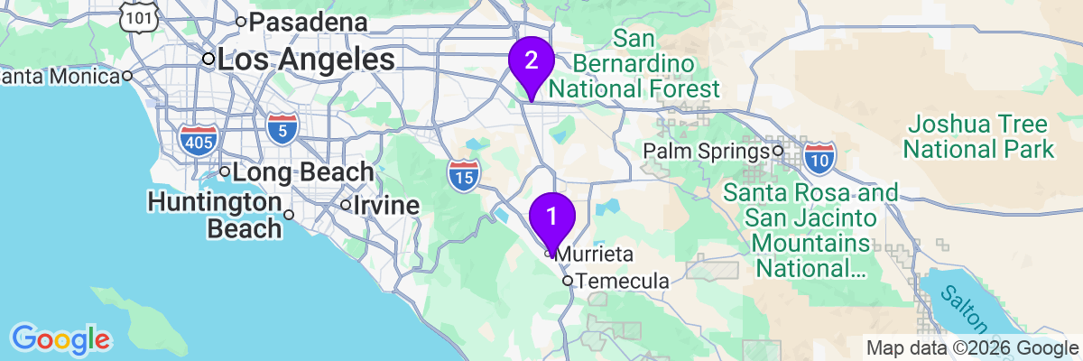 Map showing facility locations
