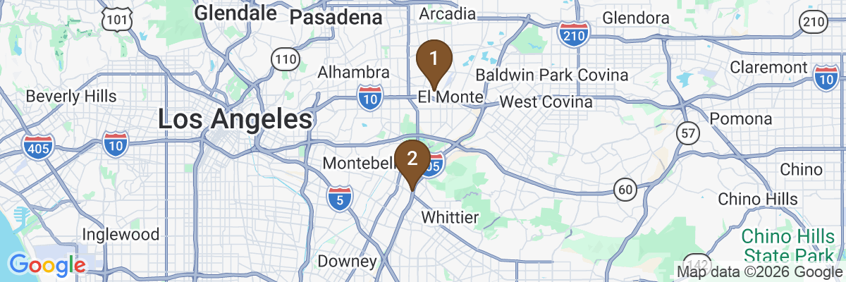Map showing facility locations