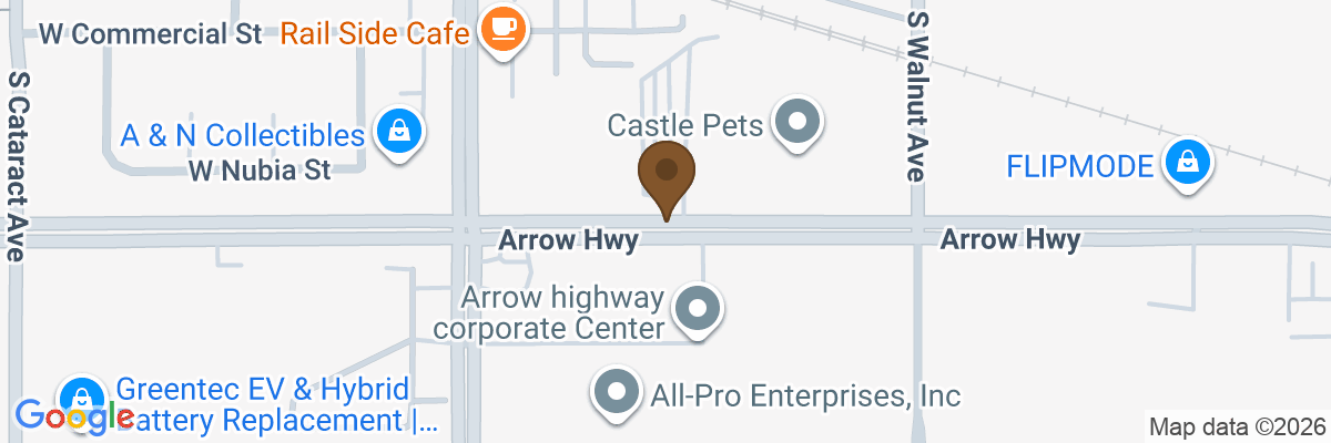 Map showing facility locations