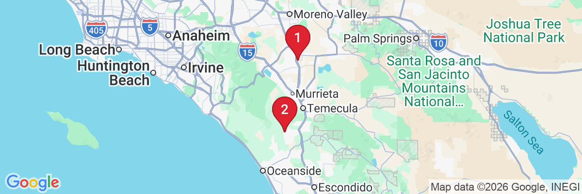 Map showing facility locations