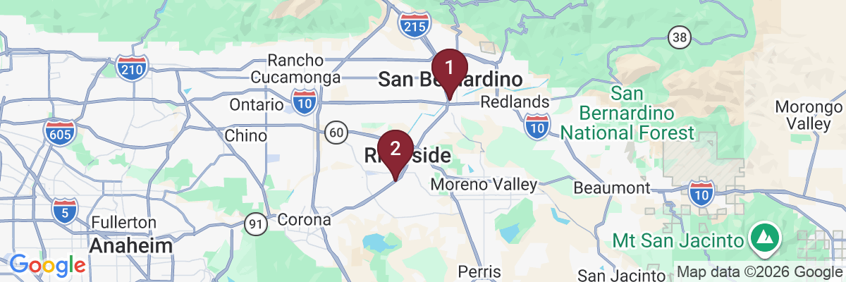 Map showing facility locations