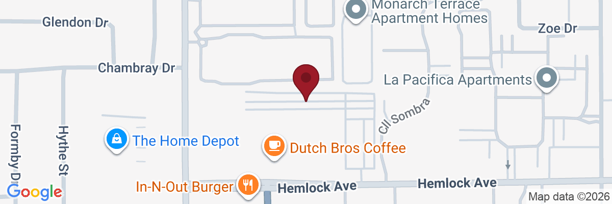 Map showing facility locations