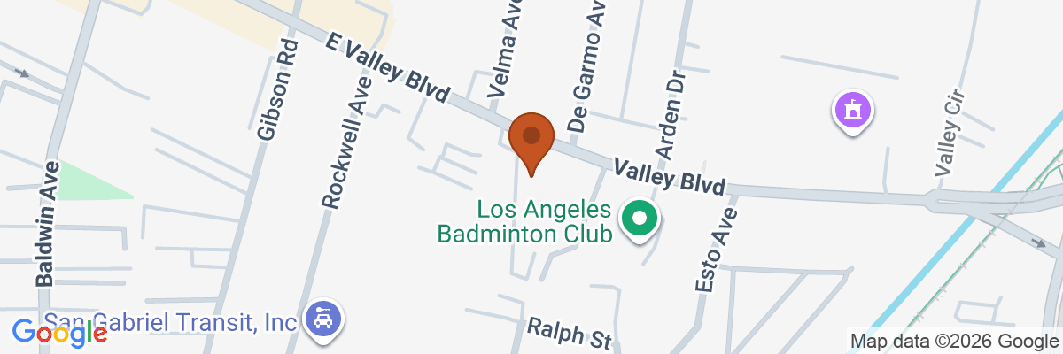Map showing facility locations