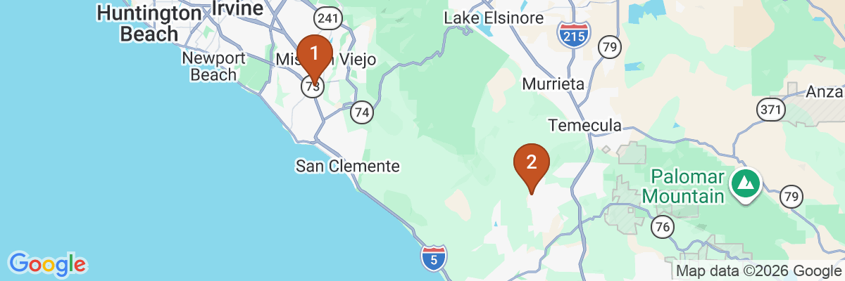Map showing facility locations