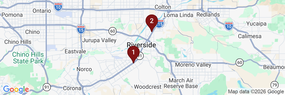 Map showing facility locations