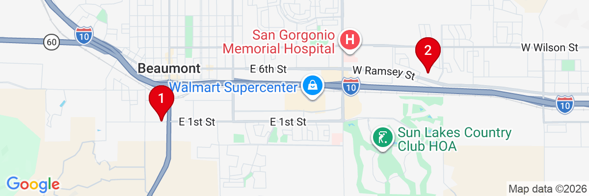 Map showing facility locations