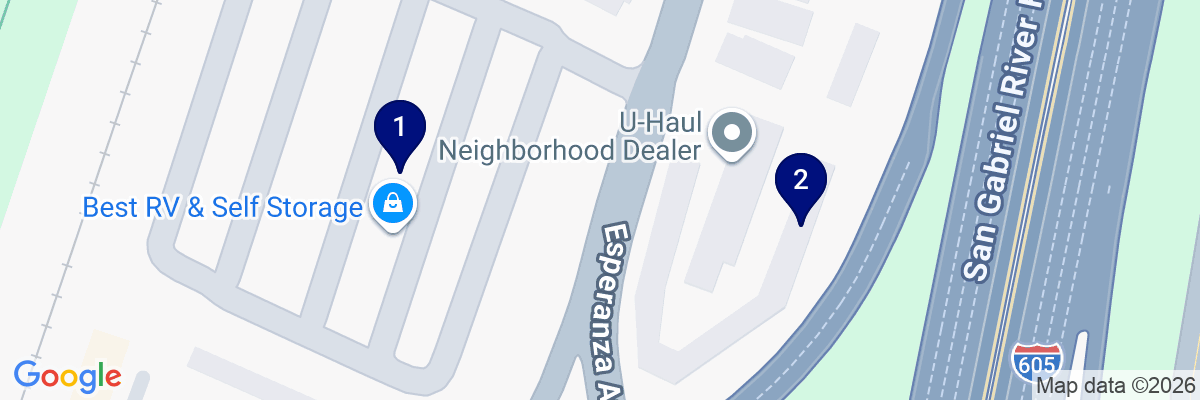 Map showing facility locations