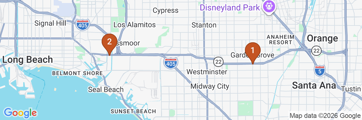 Map showing facility locations