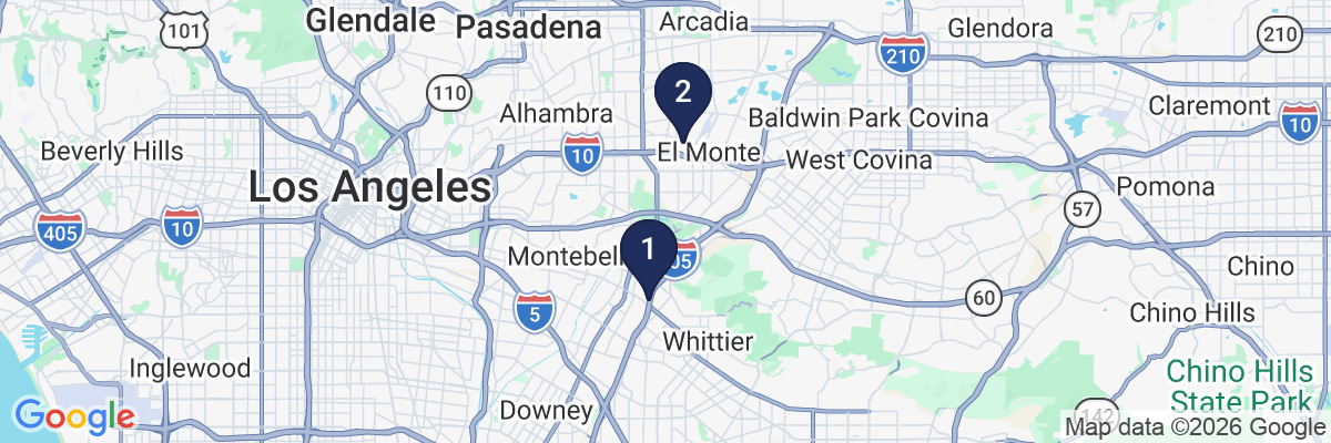 Map showing facility locations