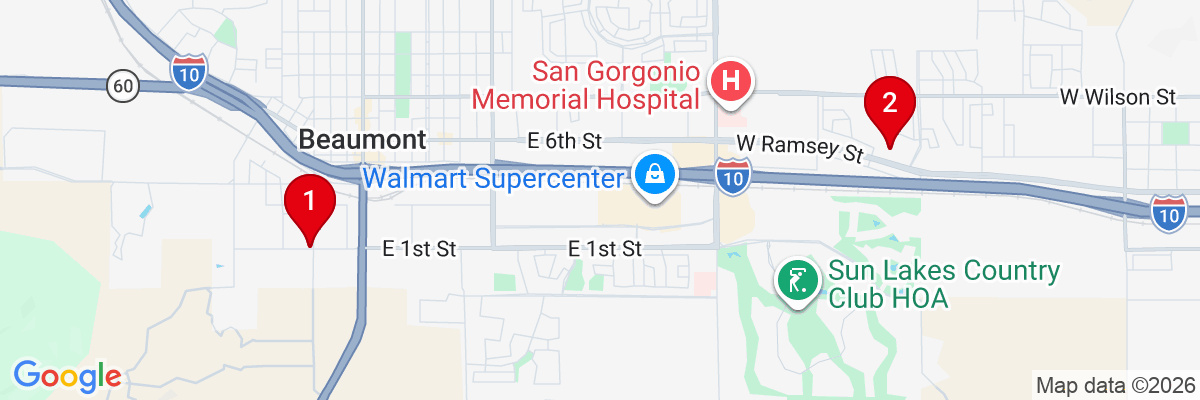 Map showing facility locations