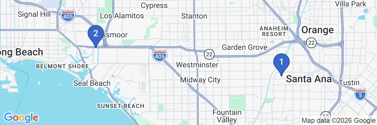 Map showing facility locations