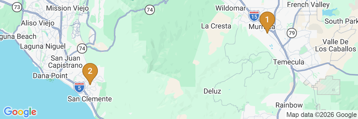 Map showing facility locations