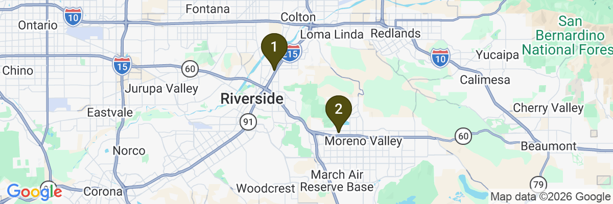Map showing facility locations