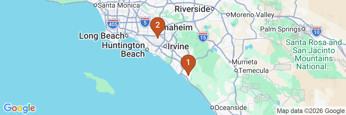 Map showing facility locations