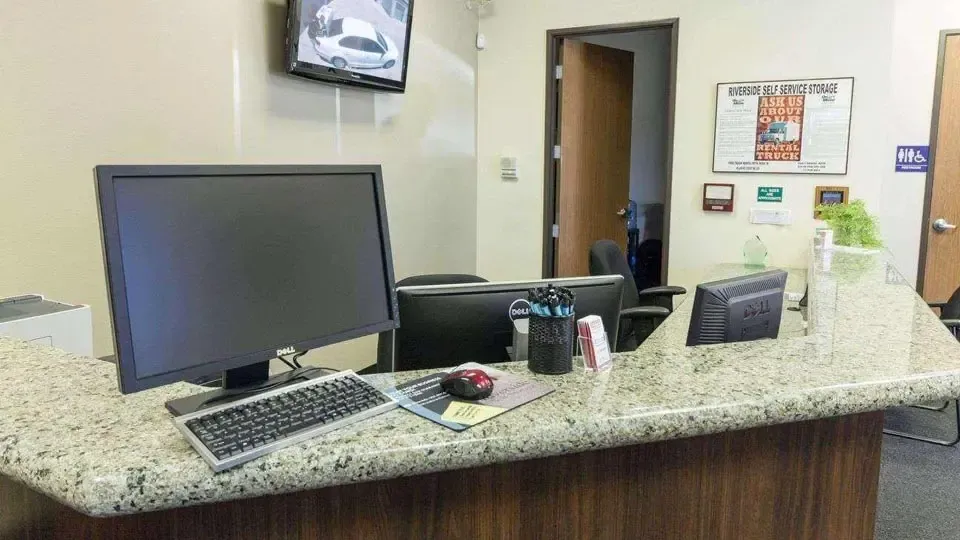 Front desk area inside facility office